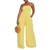 Ophestin Women's Strapless Tube Wide Leg Jumpsuits Smocked Women Jumpsuits