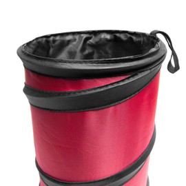 FH Group Automotive Waterproof Portable Collapsible Small Trash Can Garbage Container fits Most Cars,Waterproof,Polyethylene, SUVs, and Trucks Red