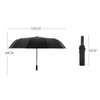 Automatic Umbrella 12 Ribs Sturdy Solid Color Windproof Folding Rain
