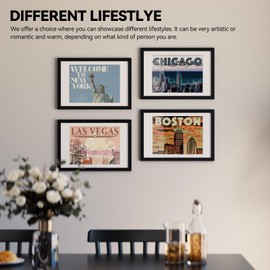 HappyHapi 8x12 Picture Frame, Black Photo Frame for 6x8 with Mat or 8x12 Without Mat, Tabletop or Wall Mount Display Picture Frames for Prints, Photos, and Paintings, 1 Pack