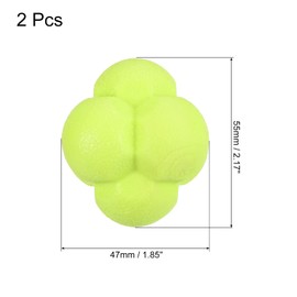 PATIKIL Bounce Reaction Balls, 2 Pack Coordination Ball Agility & Speed Reflex Training Game Sports Ball TPR High Difficulty for Baseball Soccer Softball Basketball, Yellow Color