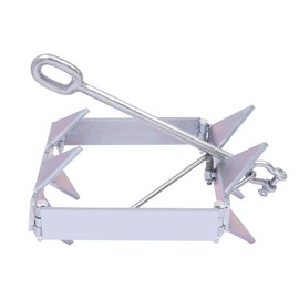 0.63 in Folding Boat Box Anchor 13.07lbs, Hot Dipped Galvanized Sliding Anchor Sets Instantly for Effortless Boat & Jet Ski Anchoring for sand, pebbles, rocks, grass, seaweed,coral bottoms (13lb)