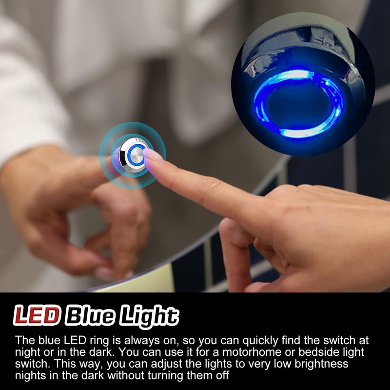 12 V LED Touch Dimmer Switch: Nizirioo Pack of 2