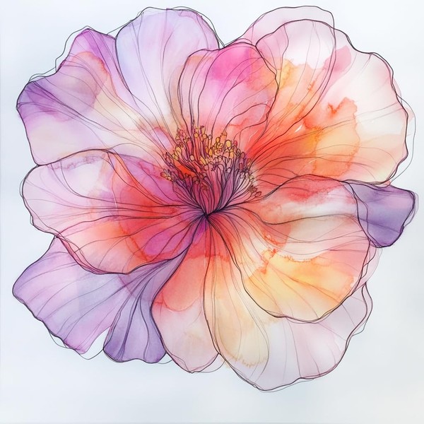 MAKTEM Pink Camelia Flower Car Decal, Holographic Waterproof Removable Auto