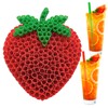 100 Pcs Strawberry Shape Plastic Straw Sweet Fruit Theme Disposable