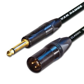 Van Damme & Neutrik 1/4-Inch Mono Jack To Male XLR Guitar To Balanced Input Cable, Black, 1 m
