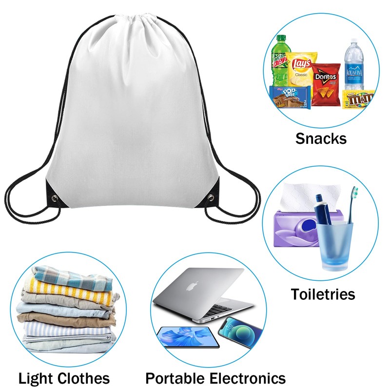 Grneric Drawstring Bags Bulk, Drawstring Backpack Polyester String Bag Cinch