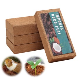 Coco Coir Brick - 4 Pack Natural Compressed Coco Peat Brick Coconut Fiber Substrate with Low EC and pH Balance for Vegetables, Flowers, House Plants, Herbs, Gardening Supplies