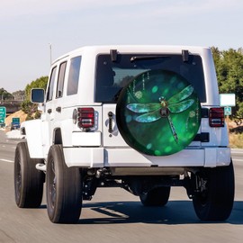 Delerain Spare Tire Cover with Backup Camera Hole Beautiful Dragonfly Wheel Covers Waterproof Dust-Proof UV Sun Universal Fit for Trailer RV SUV Truck (17 Inch for Diameter 31"-33")