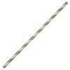 Green & White Striped Paper Straws (6mm x 200mm) -