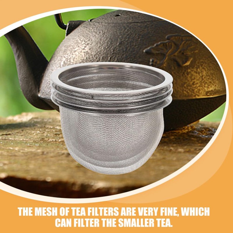 Kichvoe Teapot Strainers, 4pcs 8.2cm Stainless Steel Mesh Tea Leaves
