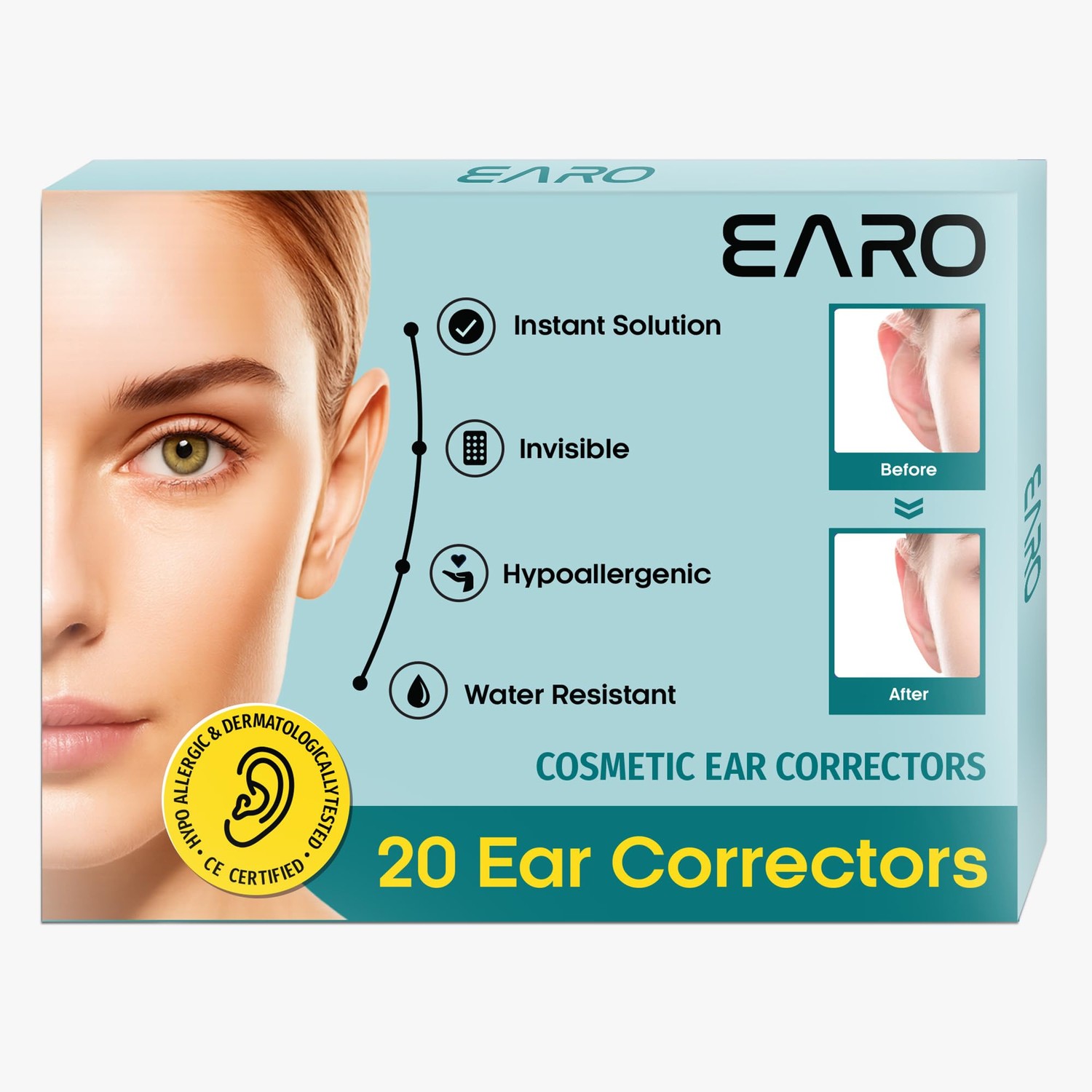 Earo Cosmetic Ear Corrector – Stronger Ear Tape Patches to Hold Back ...