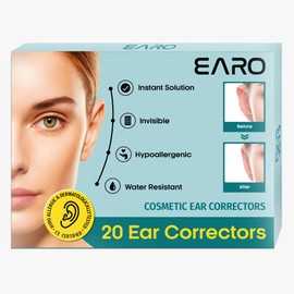 Earo Cosmetic Ear Corrector – Stronger Ear Tape Patches to Hold Back Protruding Ears Without Surgery – Discreet Ear Stickers for Big Ears - Ear Pinning Tape without Surgery – 20 Pack – Clear, One Size