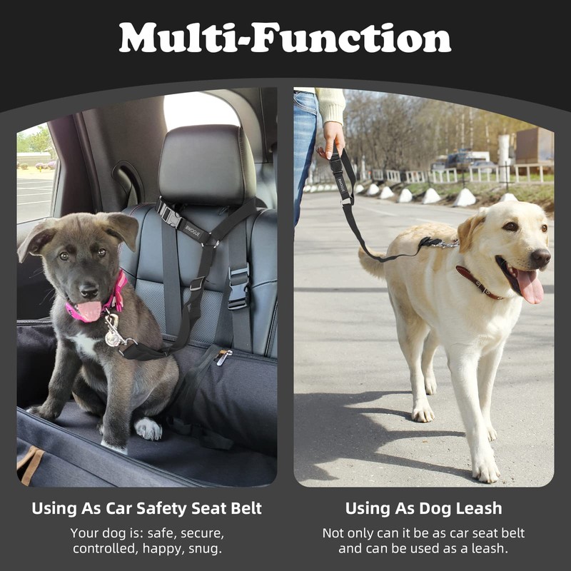 BWOGUE Pet Dog Cat Seat Belts, Car Headrest Restraint Adjustable