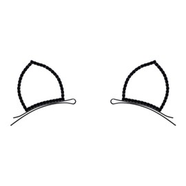 Rhinestone Cat Ear Hairclip Accessory Bobby Pins (Black)