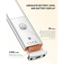 USB Rechargeable Motion Sensor Cabinet Light - 44-LED Ultra-Bright & Uniform Lighting for Kitchen, Wardrobe, Closet, Cupboard，Under Counter Night Lights(2-Pack)