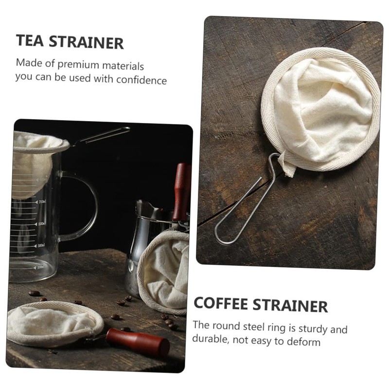 Zerodeko 2pcs Flannel Coffee Filter Strainer Bag Stainless Steel Frame