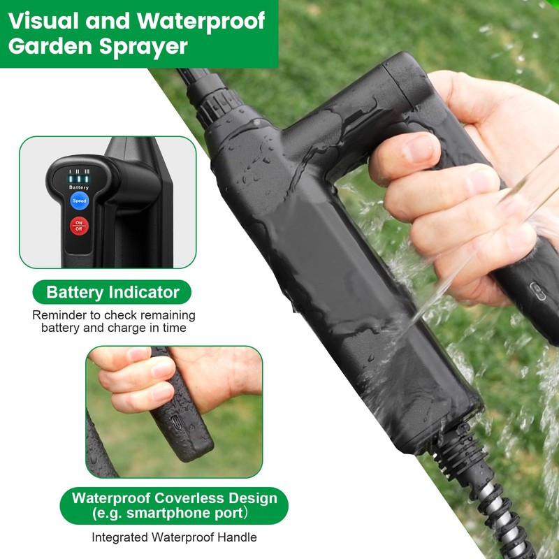 Battery Powered Sprayer 1.35 Gallon, 2025 Electric Sprayer with 3