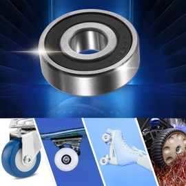 ACROPIX 15x42x13mm Double Rubber Seal 6302-2RS Single Row Deep Groove Ball Bearings Silver Tone - Pack of 10