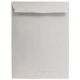 JAM PAPER 9 x 12 Open End Catalog Premium Envelopes with Peel and Seal Closure - Grey Kraft - 10/Pack