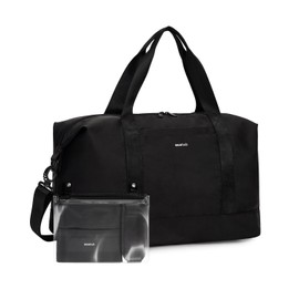 ECOHUB For Spirit Airlines Personal Item Bag 18x14x8 Underseat Carry on Bag with Removable TSA Approved Wet Bag, Travel Duffel Bags Weekender for Women, 30L (Black)