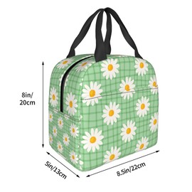 Xeubiou Daisy Lunch Bag Reusable Insulated Lunch Box Portable Meal Tote Bag for Kids Adults Work School Travel Picnic…