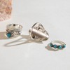 Turquoise Rings for Women Silver Stackable Knuckle Thumb Rings Western
