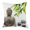 Cushion Cover, Zen Buddha Statue Bamboo Printing Pillowcase, for Car