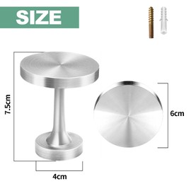 KOLAKO Curtain Holdbacks, Silver Curtain Tie Back Hooks, Metal Wall Mounted Modern Decorative Tiebacks Hanger Round Medallion Drapery Small Curtain Hold Backs Pair, Set of 4