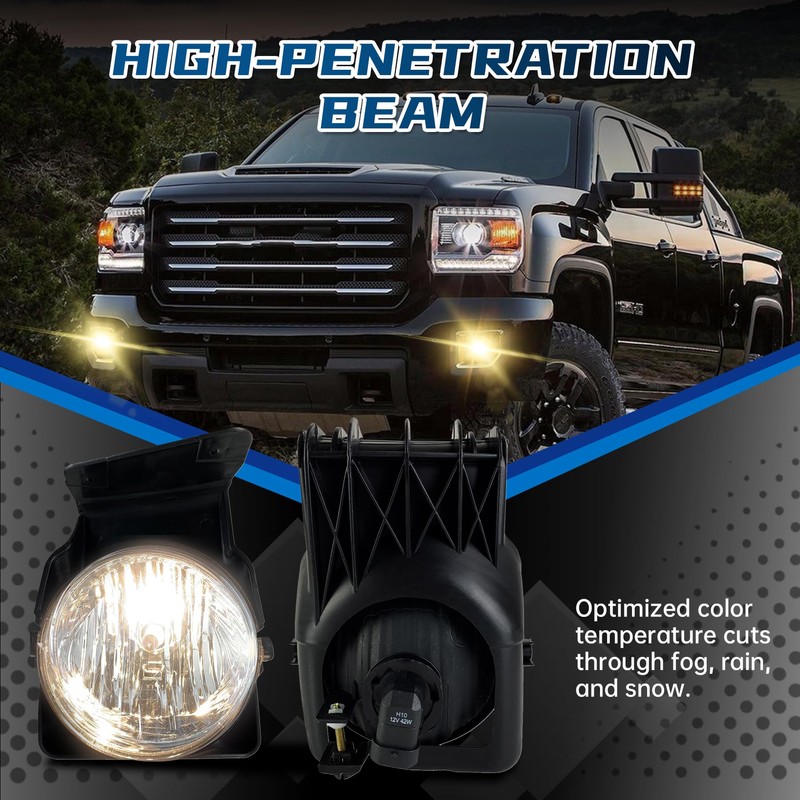 Fog Lights Compatible with 2003 2004 2005 2006 GMC Sierra