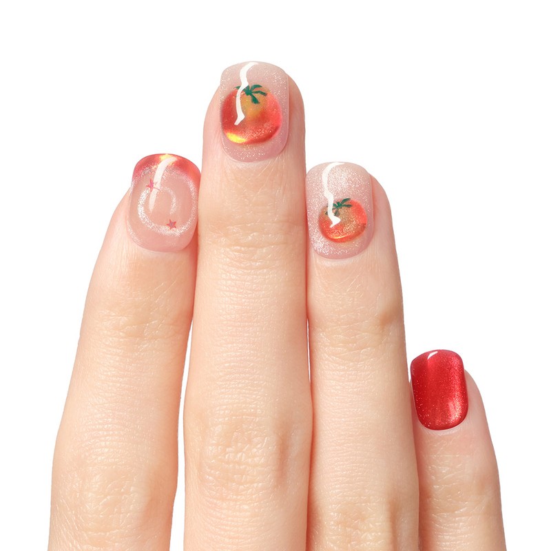 Dashing Diva Magic Press Nail Tip Set, Red Tomato, 1