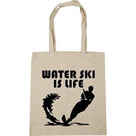 Hippowarehouse Water Ski Is Life Tote Shopping Gym Beach Bag 42cm x38cm, 10 litres