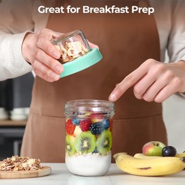 ComSaf 1-Pack 16 oz Overnight Oats Containers with Lids