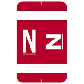 1-5/8"H x 1"W Red Smead Acc & ACCS Compatible 1-5/8" Alpha Labels 'N' (250/Roll) - TBBS-91834