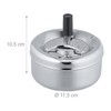 Relaxdays Ashtray with Spin Lid, Metal, Outside, Inside, HxD: 10.5