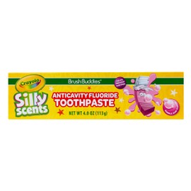Brush Buddies Crayola Silly Scents Flavored Kids Toothpaste with Fluoride, Anticavity, Bubblegum Flavored for Ages 2+