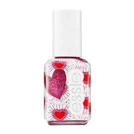 Essie Galentines 2019 Collection Sparkles Between Us Matte Glitter Top Coat, Pink