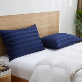 100% Cotton Classic Pillow Protectors with Invisible Zipper, 600 Thread Count Sateen Weave Soft and Breathable Pillow Cases, Protect Pillows from Dirt, Dust and Debris (Queen, 20"x30", Set of 2)