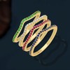 GOURIK 18K Yellow Gold Plated Created Emerald Ruby Sapphire &