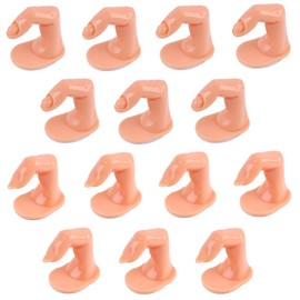 14Pcs Manicure Practice Hands Finger Practice Stand Plastic Fake Fingers Model Nail Training Finger for Acrylic Gel and Nail Art