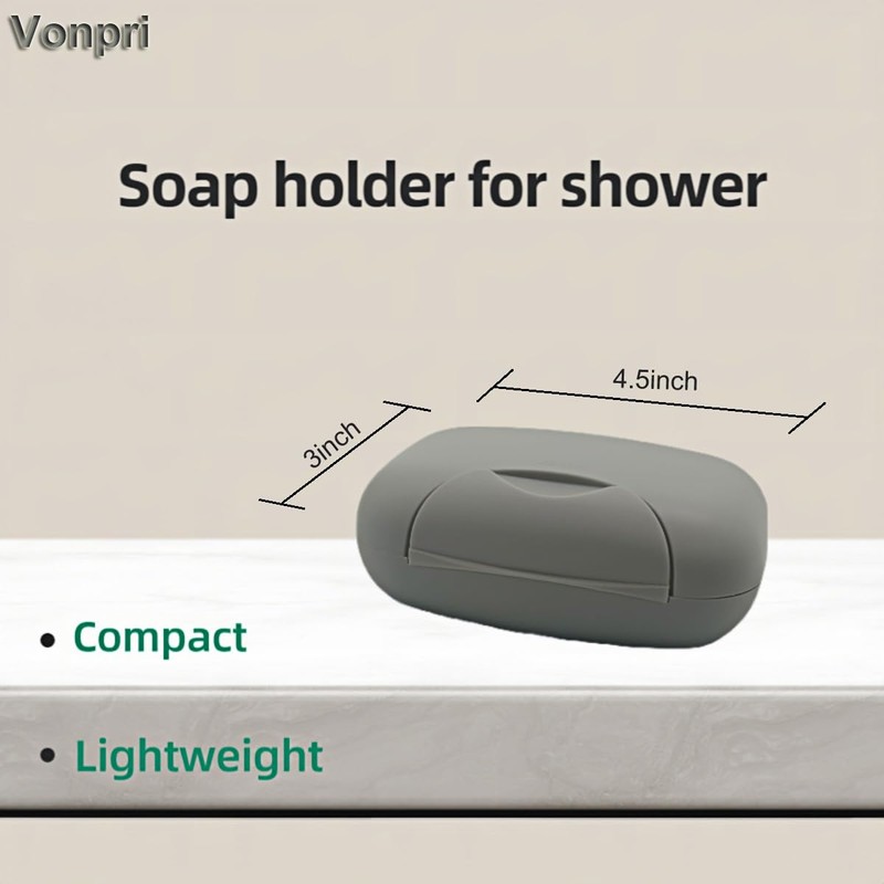 Soap Holder Container, Vonpri Portable Bar Soap Saver Scrubber Case