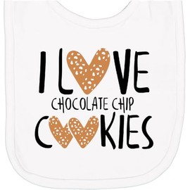 inktastic I Love Chocolate Chip Cookies Newborn Bib White 45bc0