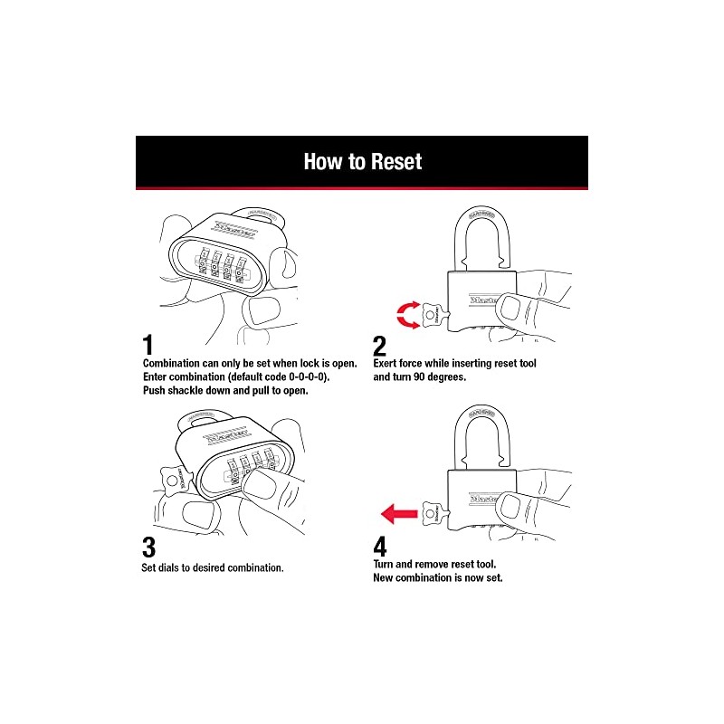 Master Lock 178D - Candado de combinación, 1 paquete, Negro