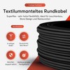 Textile Cable for Lamps, Textile-Coated Round Cable, Three-Core, 3 x