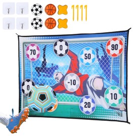EagleStone 7888-9A Soccer Toy, Darts, 2-in-1 Play Dart Set, Wall Hanging, 59.1 inches (150 cm), 6 Darts Included, Soccer Balls, Shooting Practice, Sports Toy, Indoor Play, Party Games, Christmas,