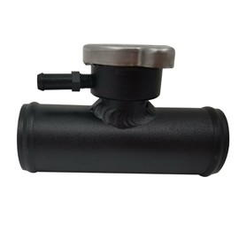 HCHCSPEED 32mm 1-1/4" Inline Filler Neck Hose Aluminum Water Pipe With Cap Black