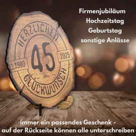 DARO Design - Wooden Disc - 45 Years - Size 20 cm - Gift for Anniversary, 45th Birthday, Anniversary - Congratulations 2025