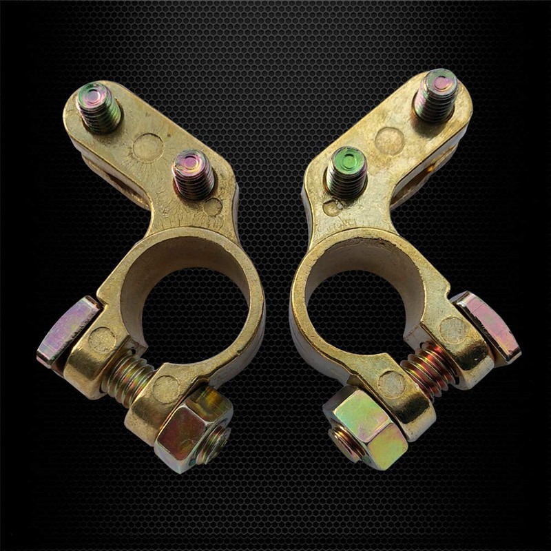 Ampper Brass Battery Terminals Connectors Clamp, Top Post Battery Terminal