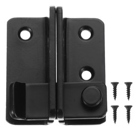 PATIKIL Flip Door Sliding Latch, Left Slide Latch Safety Door Lock Stainless Steel Door Lock with Screws for Cabinet Closet Bathroom Garage, Black