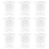 9 Pack 100ml Plastic Beakers - Graduated Lab Measuring Cups